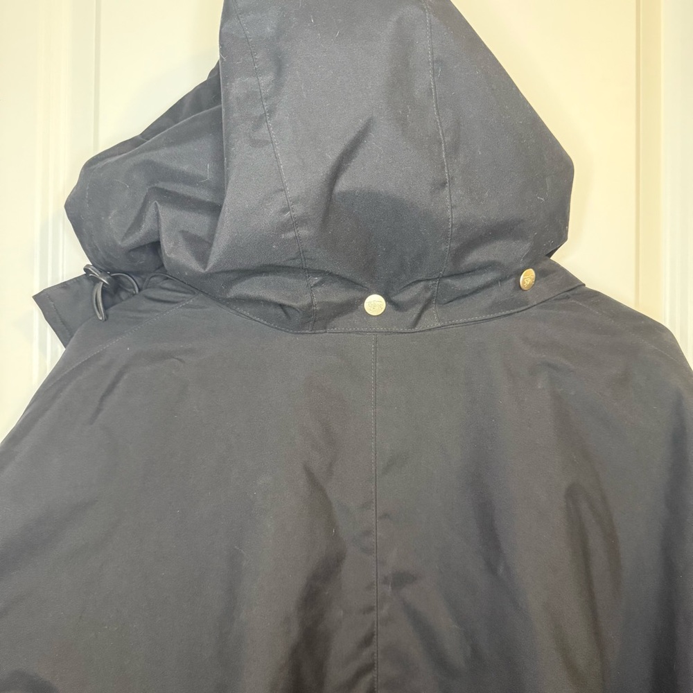 Burberry Jacket Men’s XL  Black Removable Hood Vintage Rain Parka 90’s - Picture 8 of 11